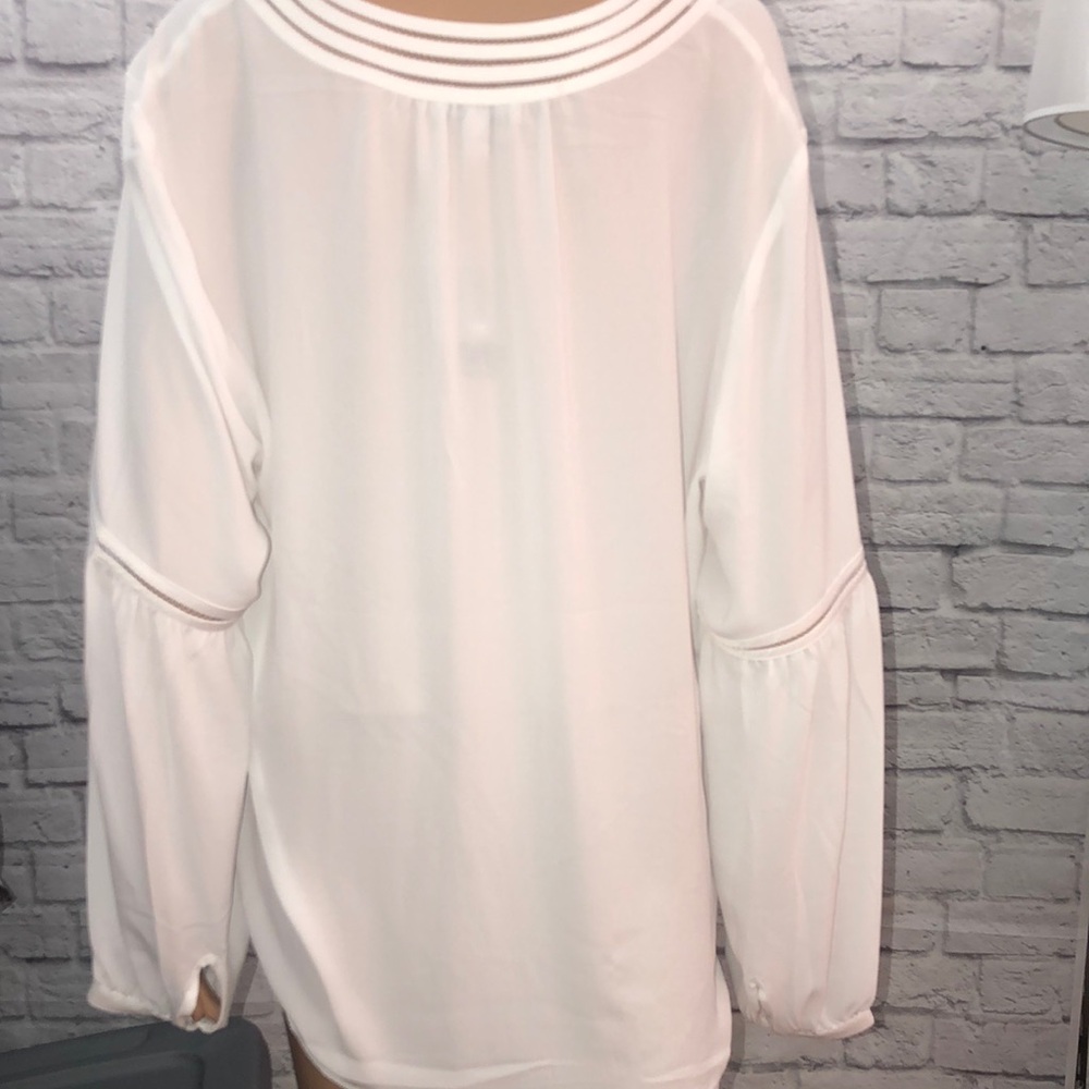 Express Cream Boxy Buttoned Top - Picture 3 of 6